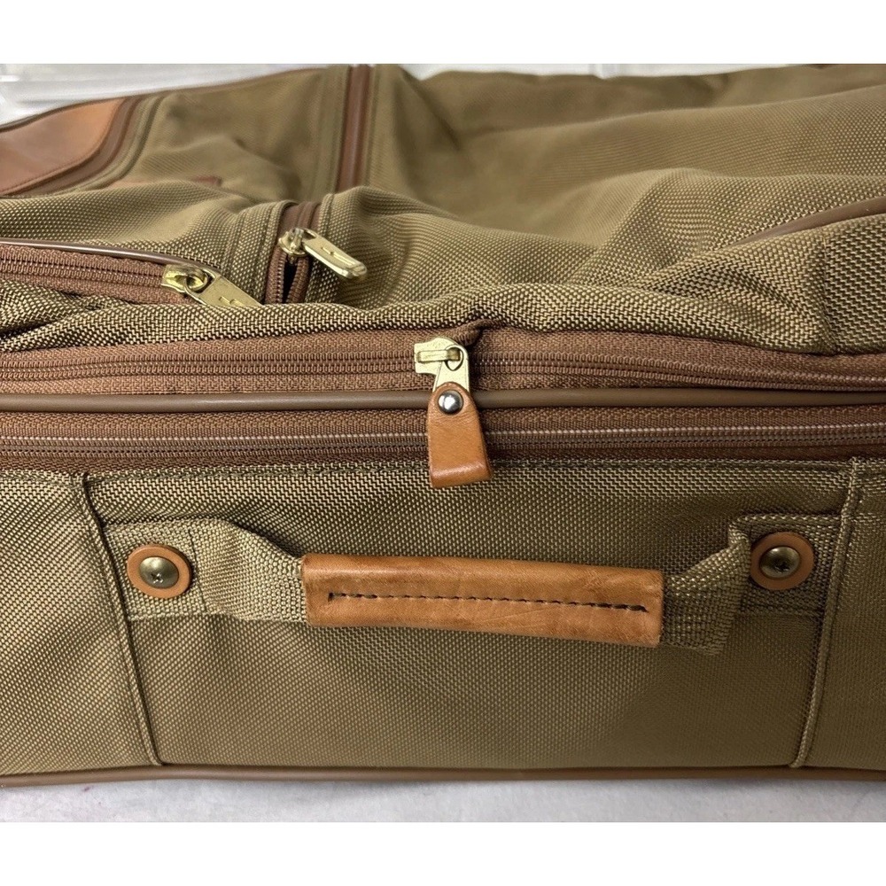 Hartmann Expandable 22" Carry On Suitcase Wheels/Rolling Leather Trim Luggage - Picture 10 of 16